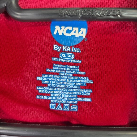 Mens NCAA OU Red Polo Shirt Short Sleeve 100% Polyester Oklahoma Univeristy XL - Picture 3 of 7